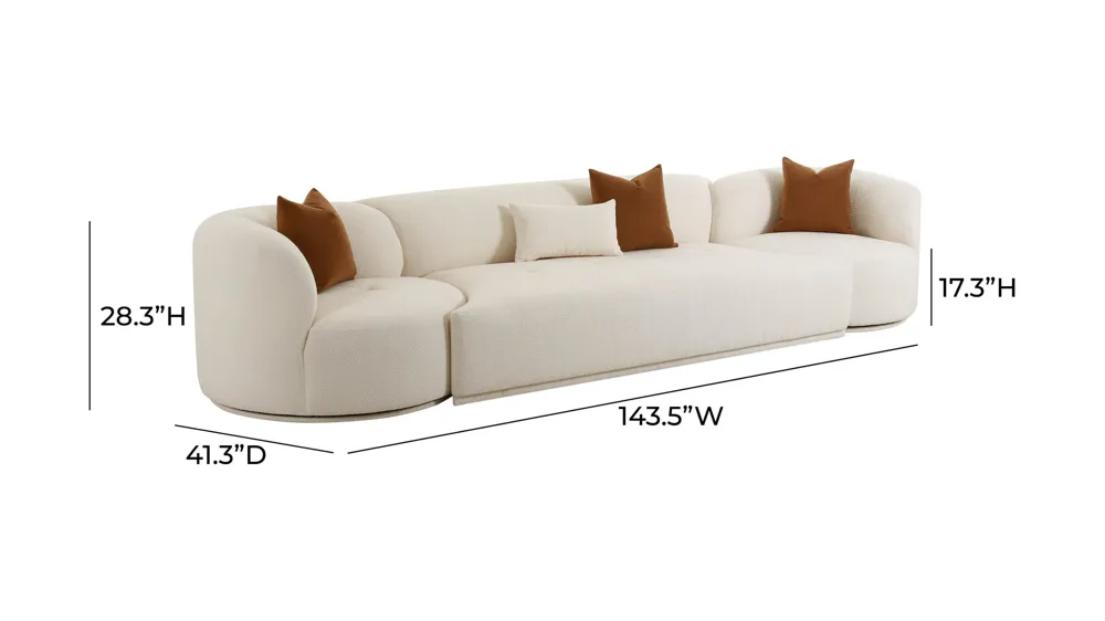 Fickle 3pc. Modular Sofa Dimensions