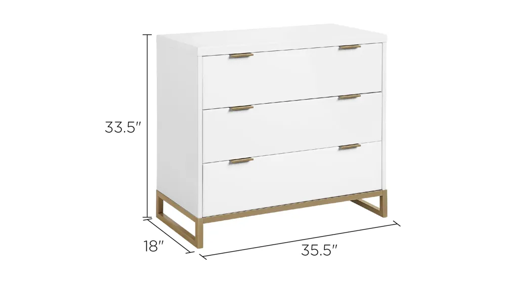 Baby Relax Audrey 3-Drawer Dresser Dimensions