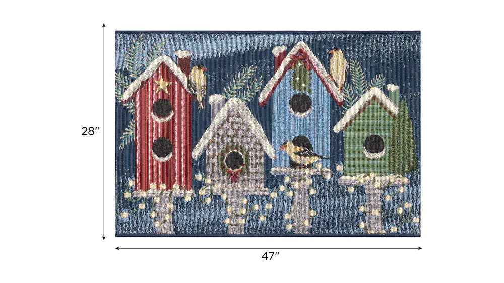 Esencia Birdhouse Holiday Indoor/Outdoor Mat Dimensions