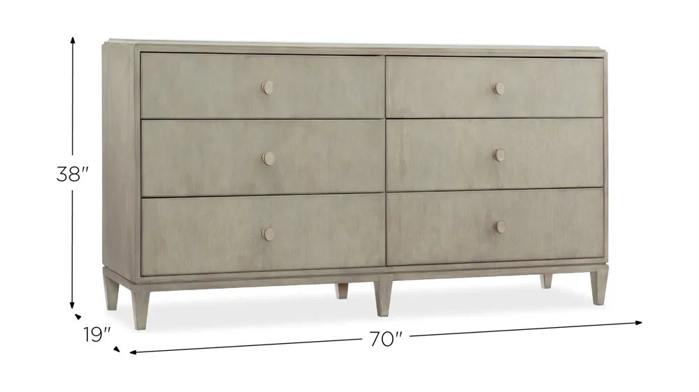 Elixir Six-Drawer Dresser Dimensions