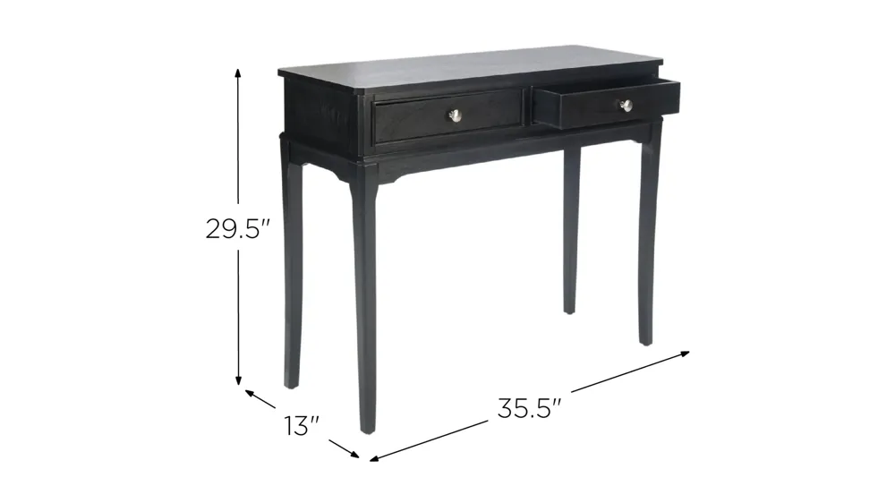Michaela 2 Drawer Console Table Dimensions