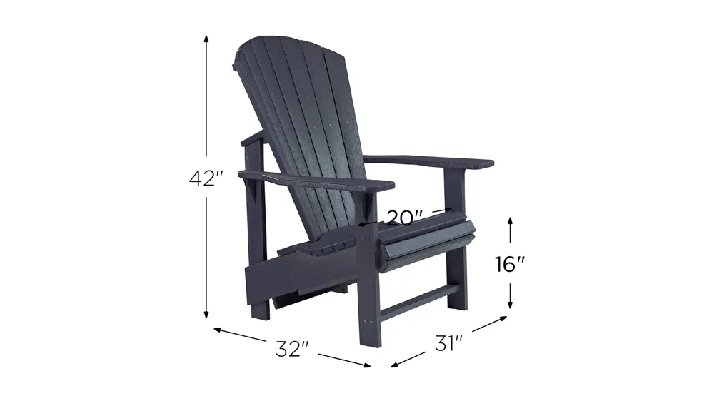 Generation Recycled Outdoor Upright Adirondack Chair Dimensions