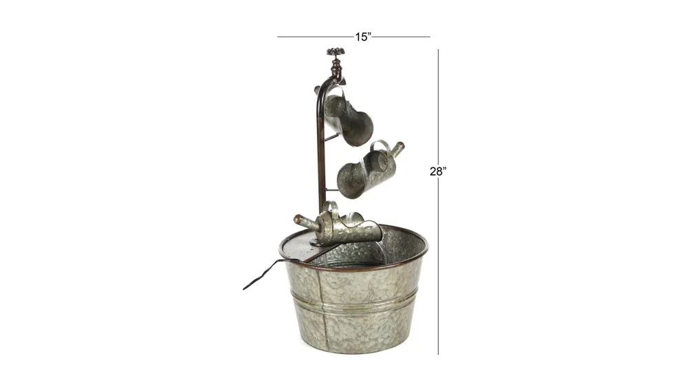 Ivy Collection Gray Metal Fountain Dimensions