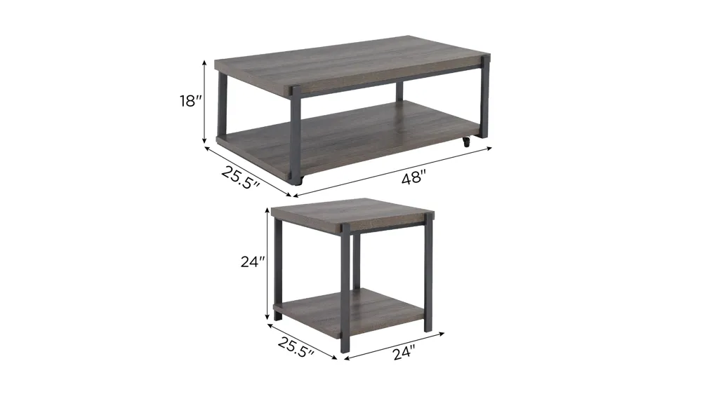 Wilmaden Table (Set of 3) Dimensions