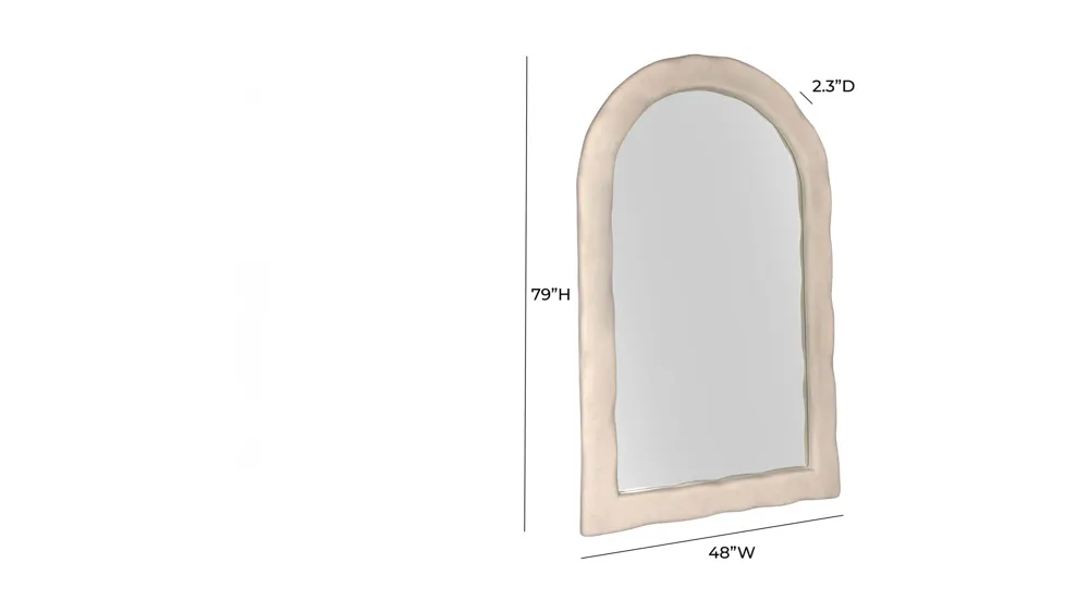 Kaia Cream Textured Floor Mirror Dimensions