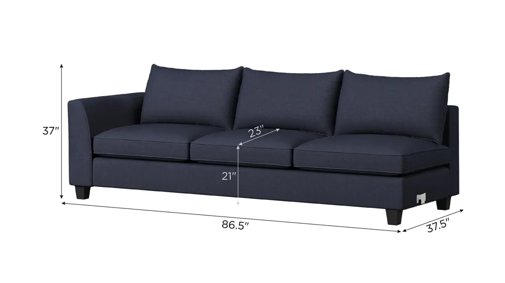 Daine Left Arm Facing Sofa Dimensions