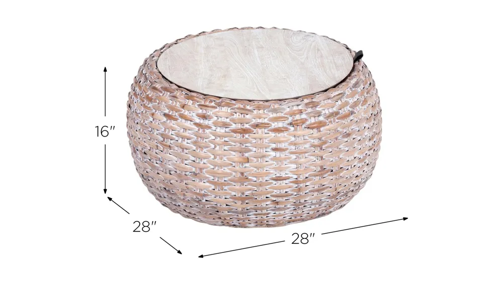 Cursten Rattan Coffee Table Dimensions