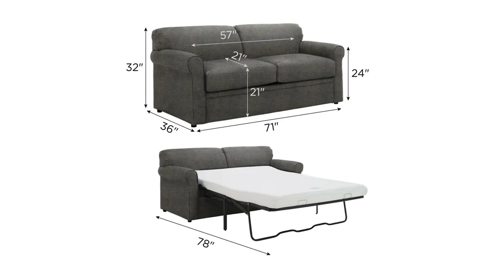 Luann Full Sleeper Sofa Dimensions