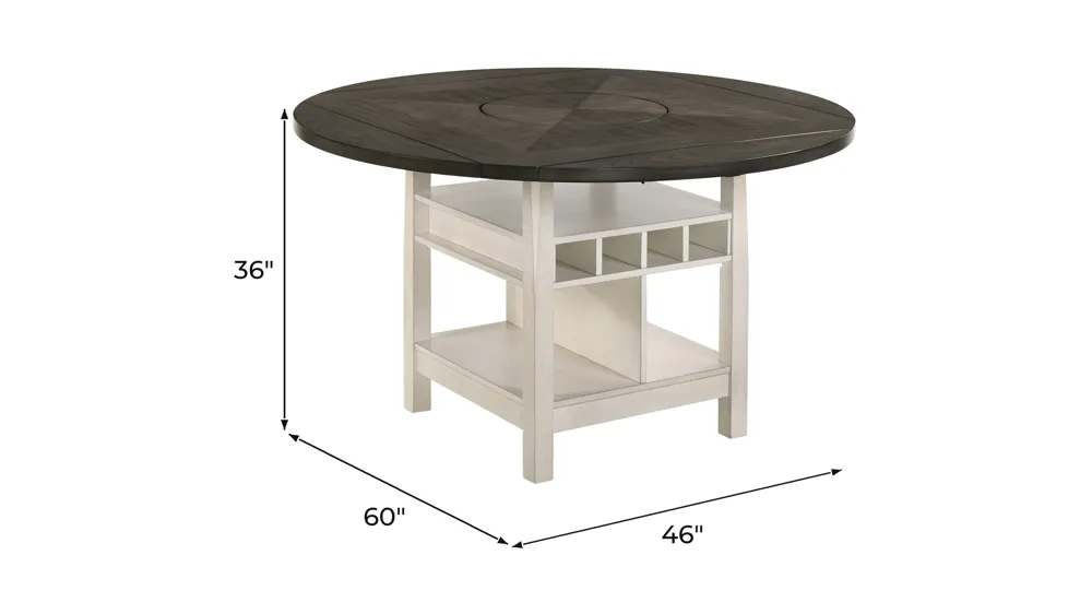 Cammie Counter-Height Dining Table w/ Leaf Dimensions