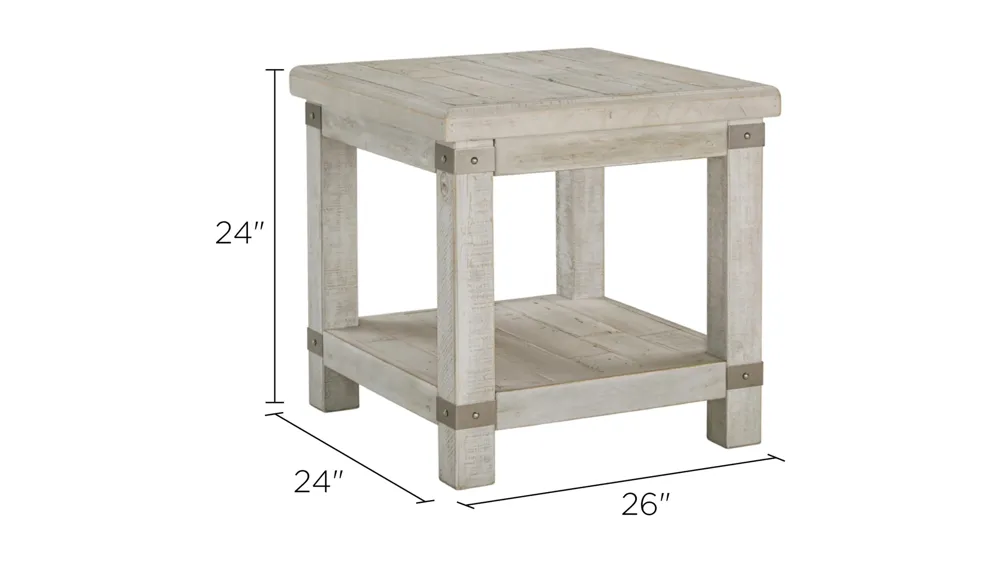 Carynhurst Casual Rectangular End Table Dimensions