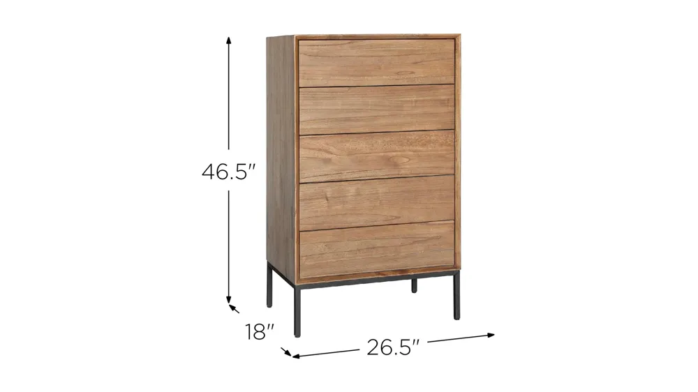 Hathaway 5-Drawer Chest Dimensions
