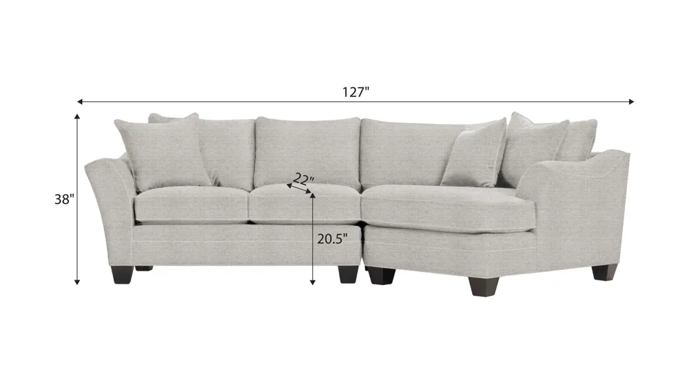 Foresthill 2-pc. Right Hand Cuddler Sectional Sofa - Dimensions