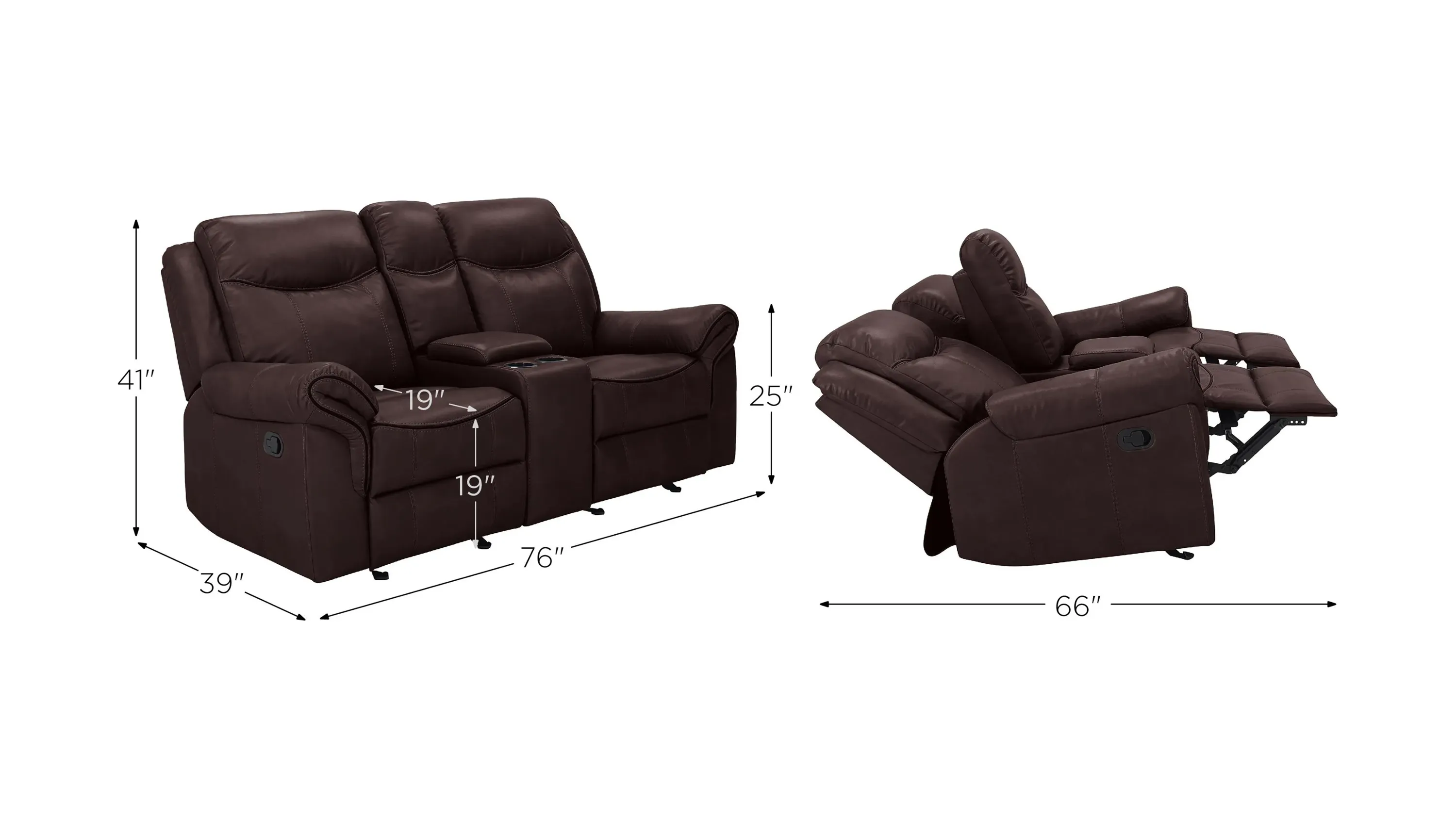 RHYTHMOS リュトモス Flap L Ross Gliding Reclining Console Loveseat | Raymour & Flanigan