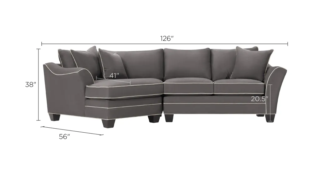 Foresthill 2-pc. Left Hand Cuddler Sectional Sofa Dimensions