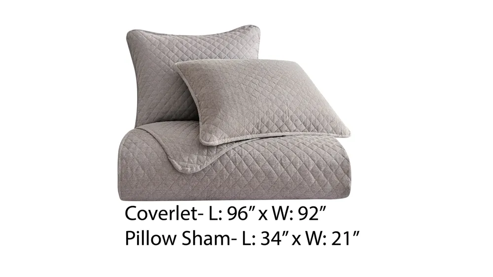 Anna Diamond Quilted 3-pc. Coverlet Set Dimensions