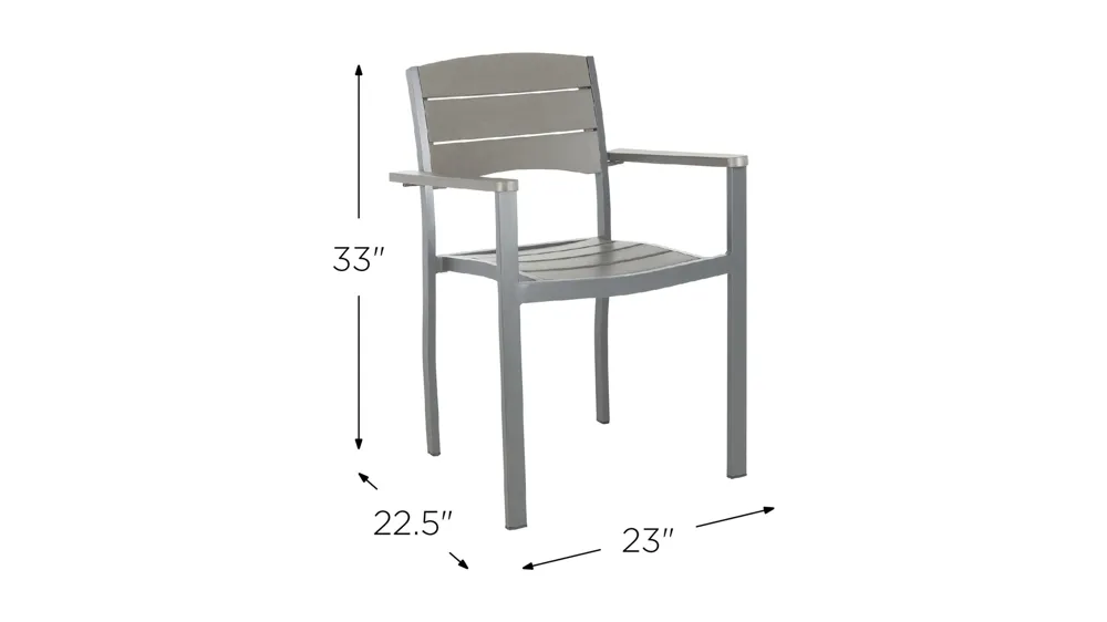 Serapis Outdoor Stackable Chair: Set of 2 Dimensions