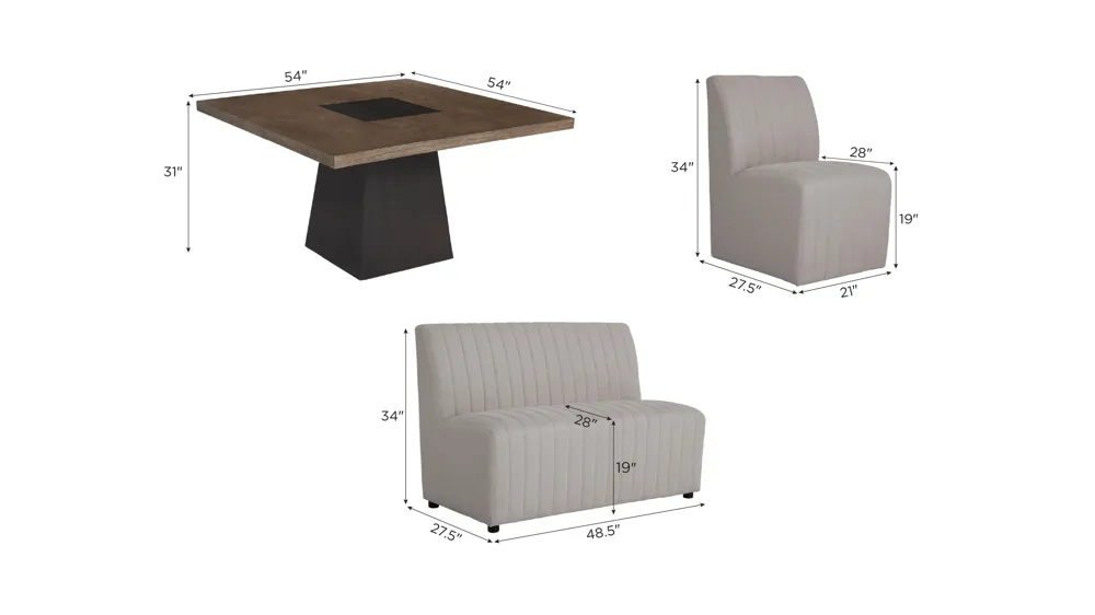 Benedict 5-pc. Dining Set Dimensions