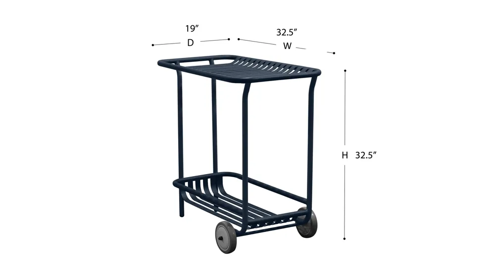 Enid 32" Outdoor Cart Dimensions
