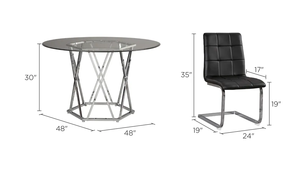 Madanere 5-pc. Dining Set Dimensions