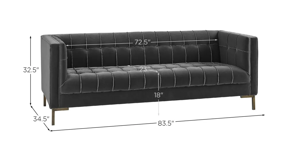 Isaac Channel Stitch Sofa Dimensions