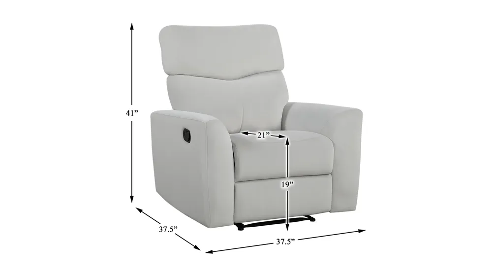 Crackle Manual Recliner Dimensions