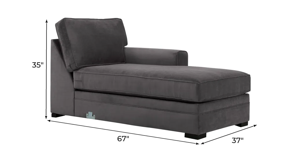 Artemis II Right Arm Facing Chaise Dimensions