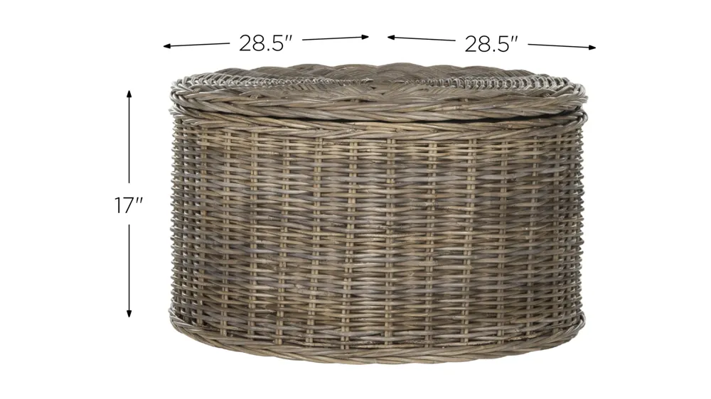 Klarysa Wicker Storage Coffee Table Dimensions