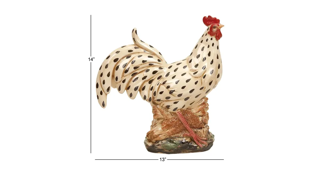 Ivy Collection Beige Ceramic Birds Garden Sculpture Dimensions