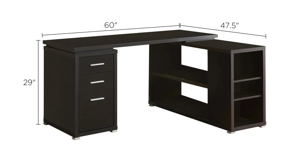 Addison L-Shaped Computer Desk Dimensions