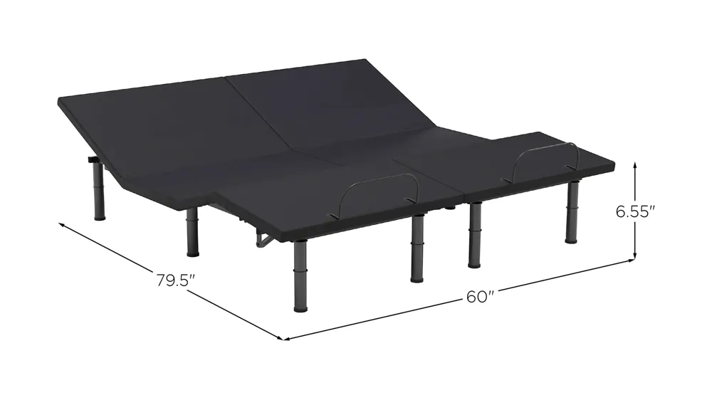 Reverie 3EM Foldable Adjustable Base Dimensions