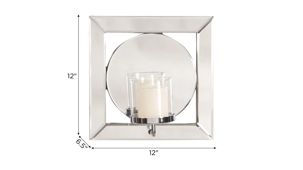 Lula Mirror w/Candle Holder Dimensions