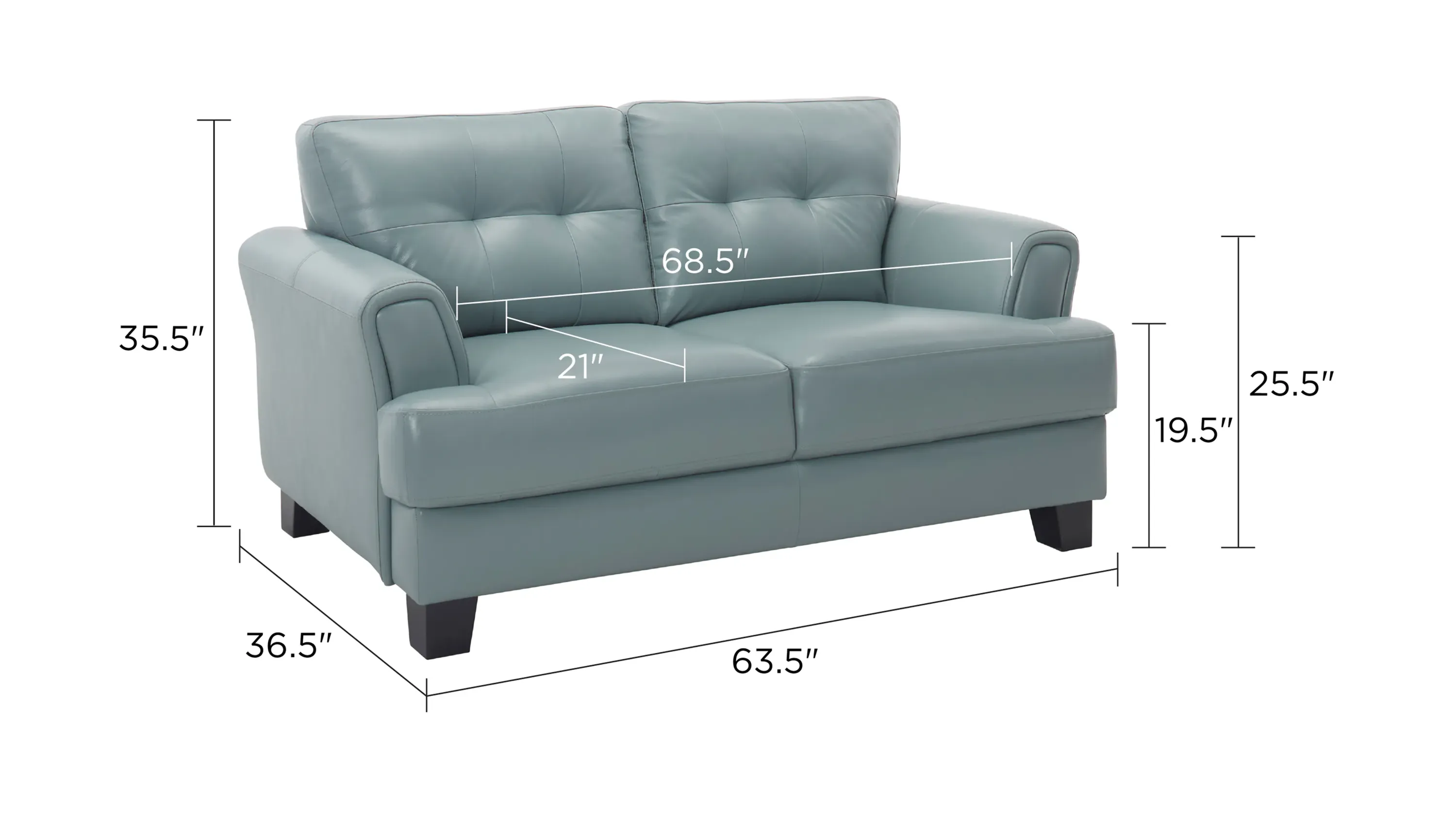 Diego Leather Loveseat | Raymour & Flanigan