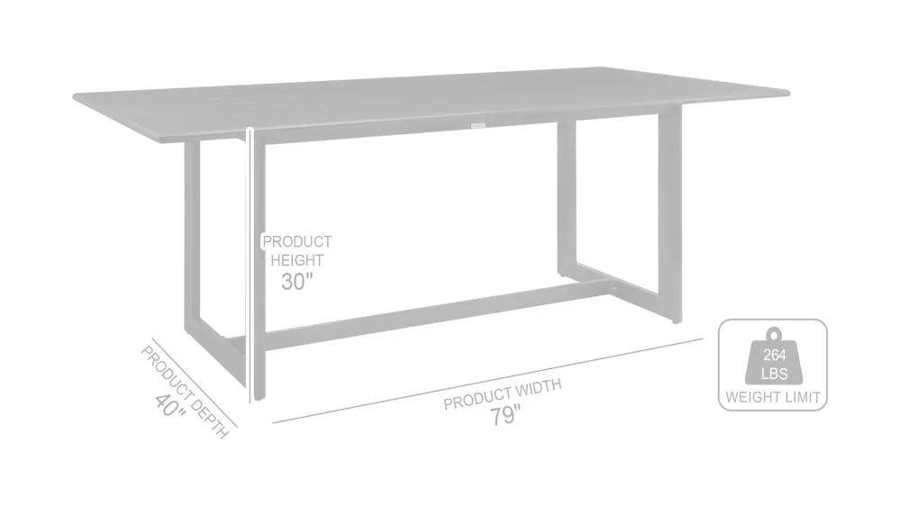 Cayman Outdoor Dining Table Dimensions