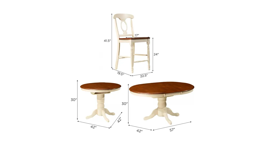 Kenton 5-pc. Counter-Height Dining Set Dimensions