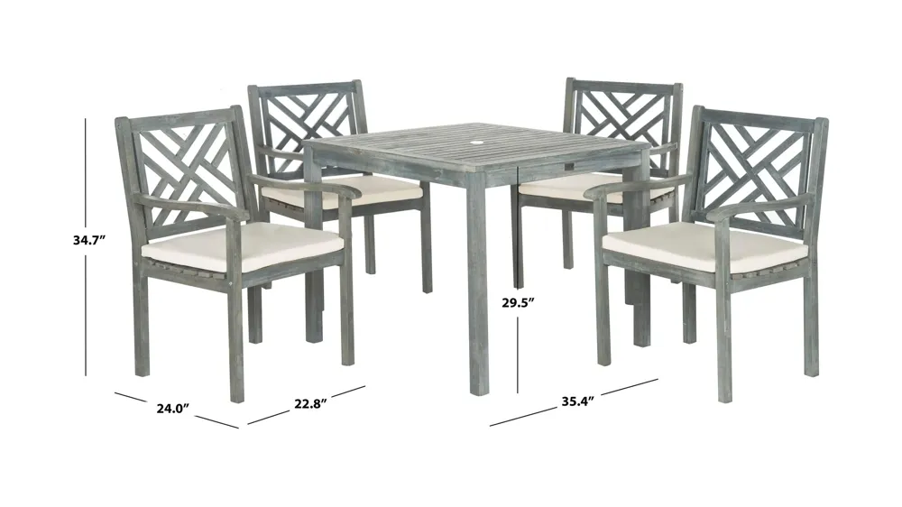 Kaylee 5-pc. Outdoor Dining Set Dimensions