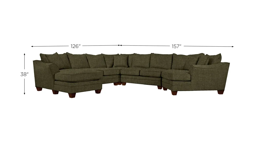 Foresthill 5-pc. Left Hand Facing Sectional Sofa Dimensions