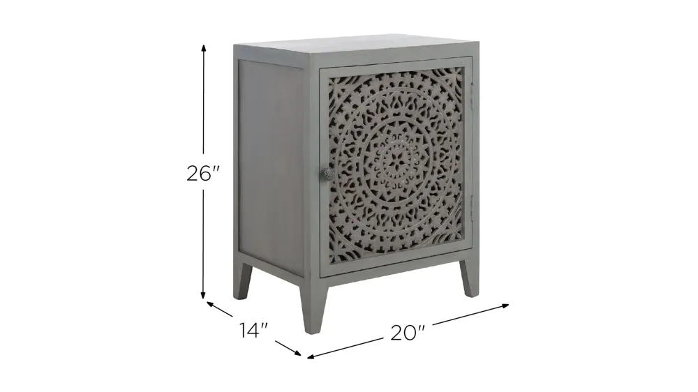 Musa Carved Nightstand Dimensions
