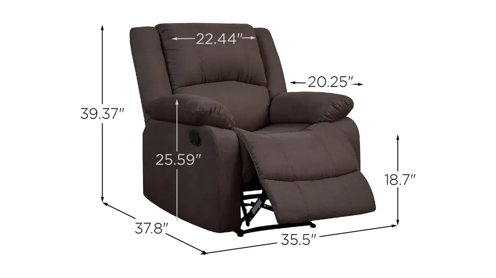 Pierce Manual Recliner Dimensions