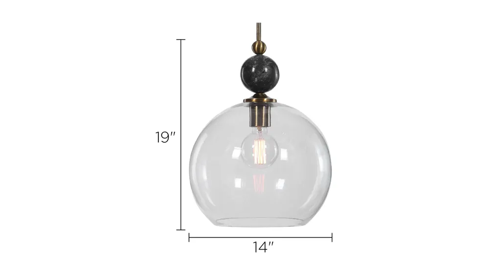Mendota Glass Pendant Light Dimensions
