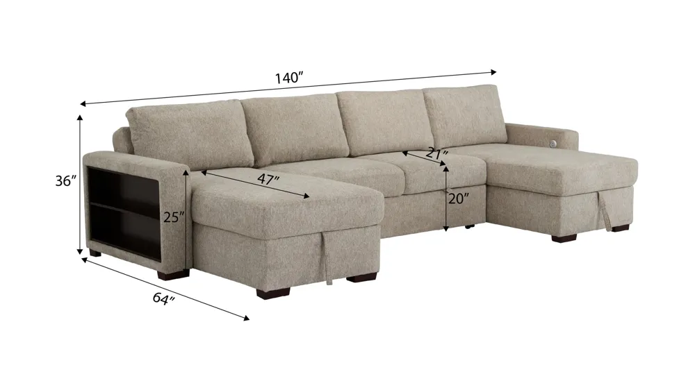 Juniper 4-pc. Sectional Dimensions