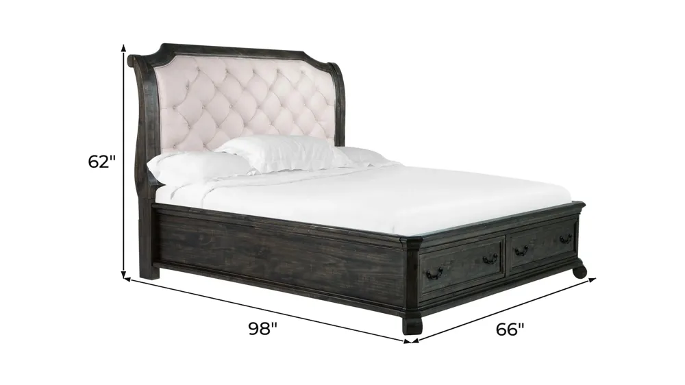 Bellamy Upholstered Storage Sleigh Bed Dimensions