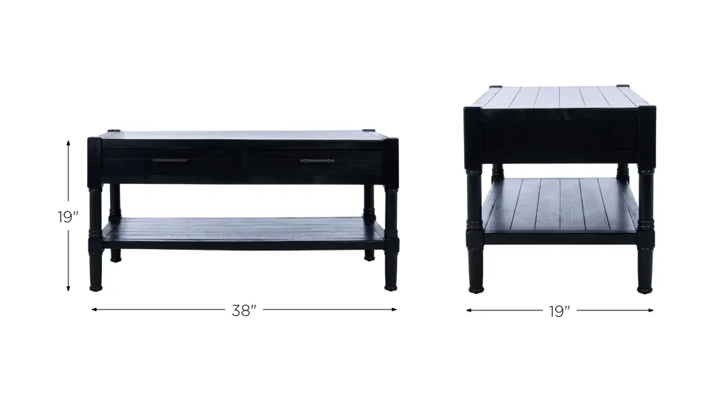 Vernice 2 Drawer Coffee Table Dimensions