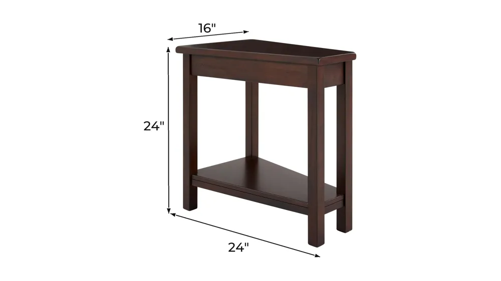 Gable USB Charging Chairside Table Dimensions