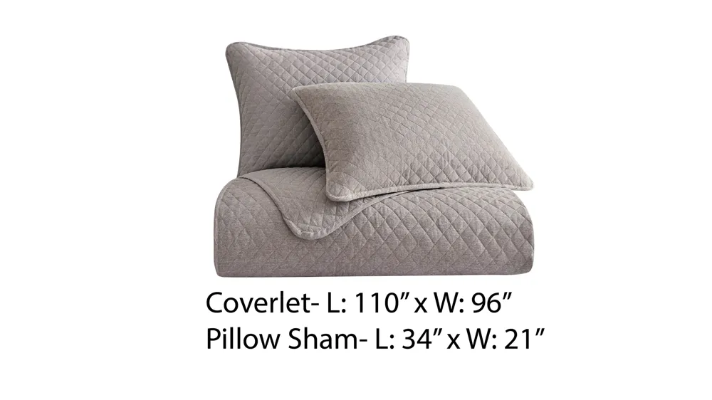 Anna Diamond Quilted 3-pc. Coverlet Set Dimensions
