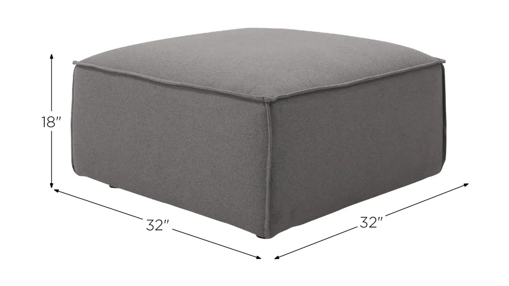 Loris Chenille Ottoman Dimensions