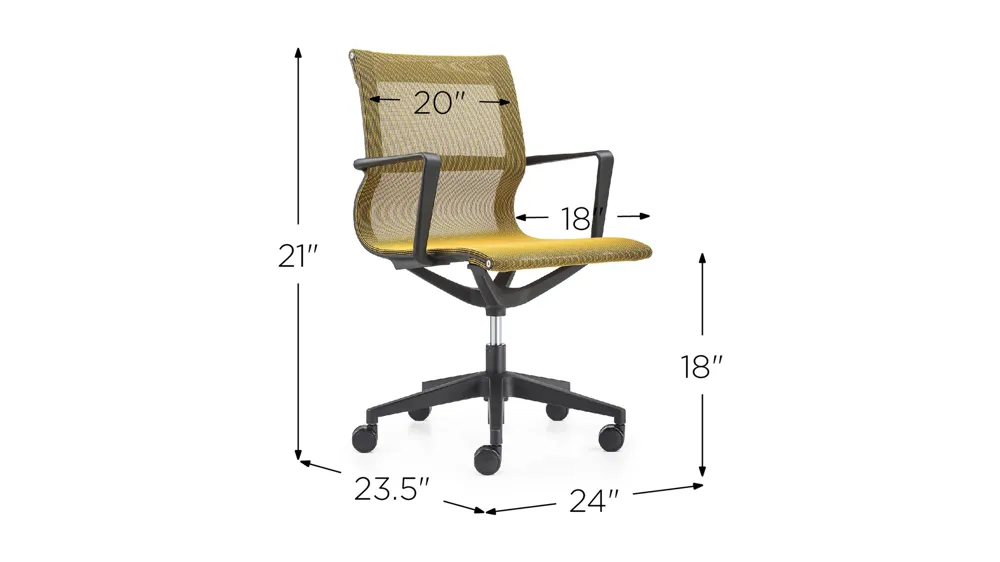 Kinetic Black Frame Office Chair with Mesh Back Dimensions