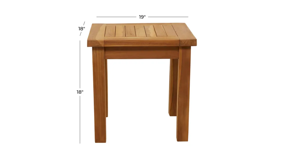 Ivy Teakwood Outdoor Accent Table Dimensions
