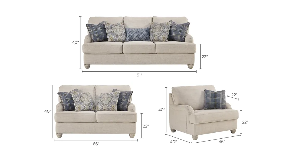 Trixie Living Room Set Dimensions