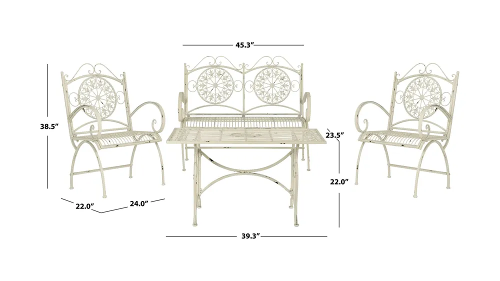Embry 4-pc. Patio Set Dimensions