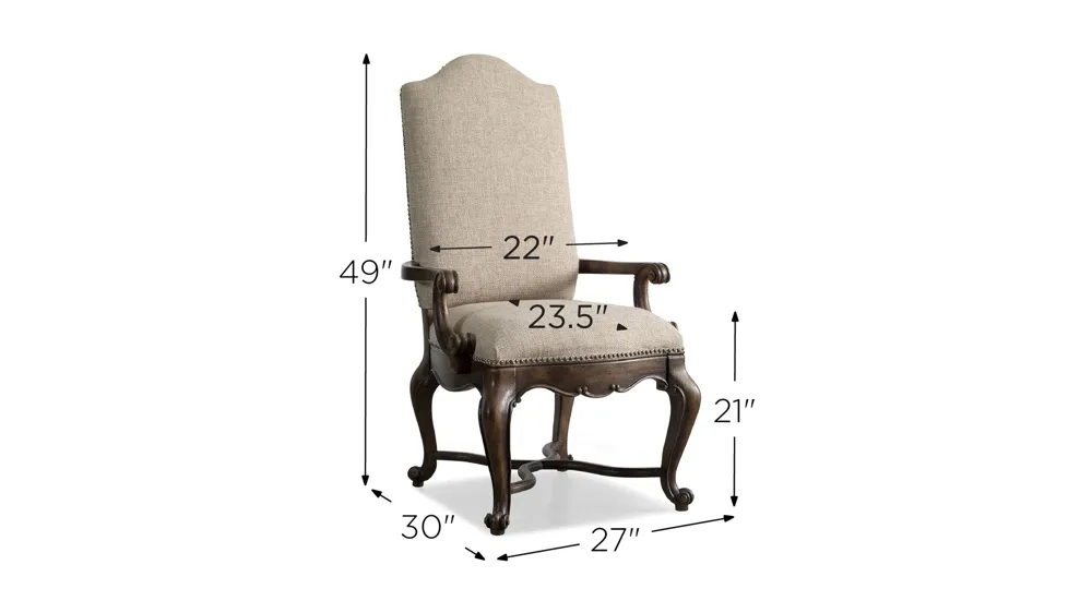 Rhapsody Upholstered Arm Chair - Set of 2 Dimensions